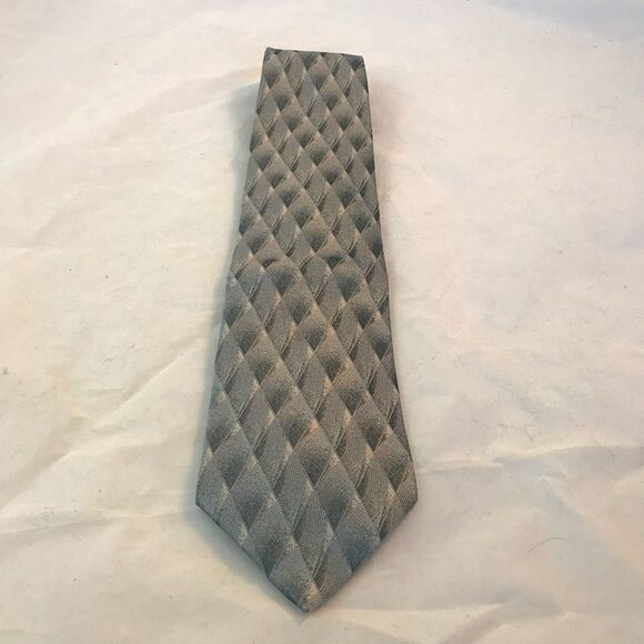 Pierre Cardin Tie Business Casual Pattern Gray Neutral Classic 100% Silk Trendy - Picture 1 of 5
